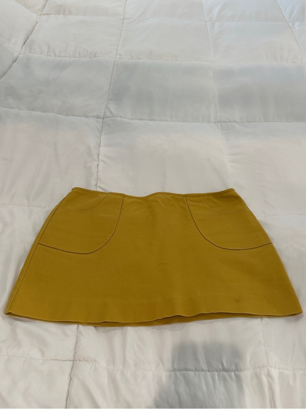 Forever 21 Mustard Yellow Mini Skirt with Front Pockets